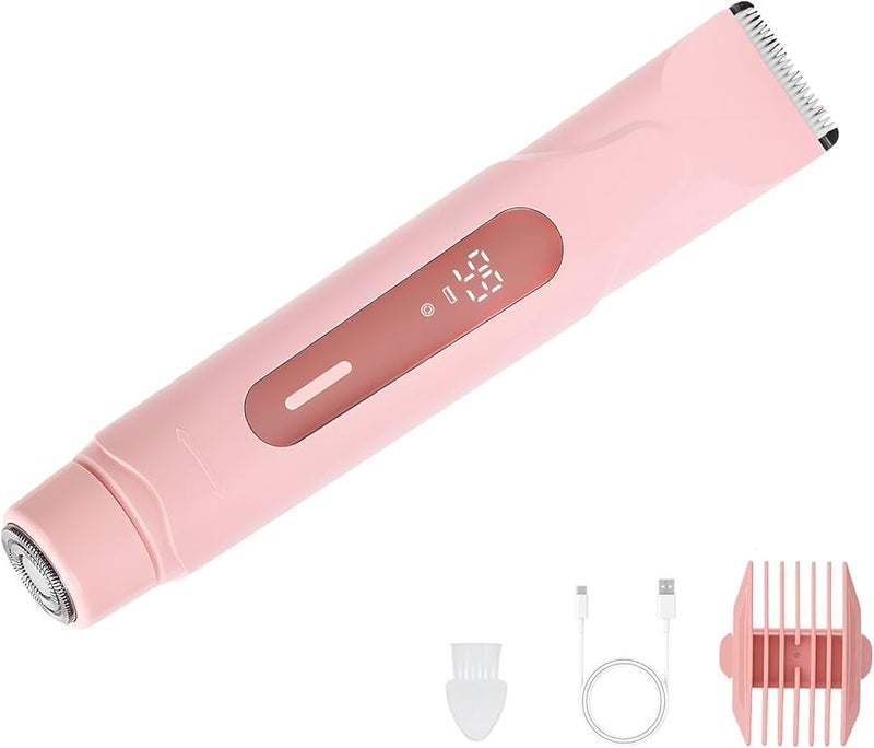 2 in 1 Rechargeable Bikini Trimmer for Women Double Head Portable Black - Image 4